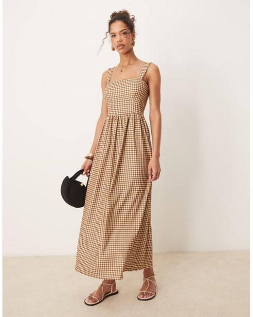 ASOS Natural Bengaline Cami Midi Dress