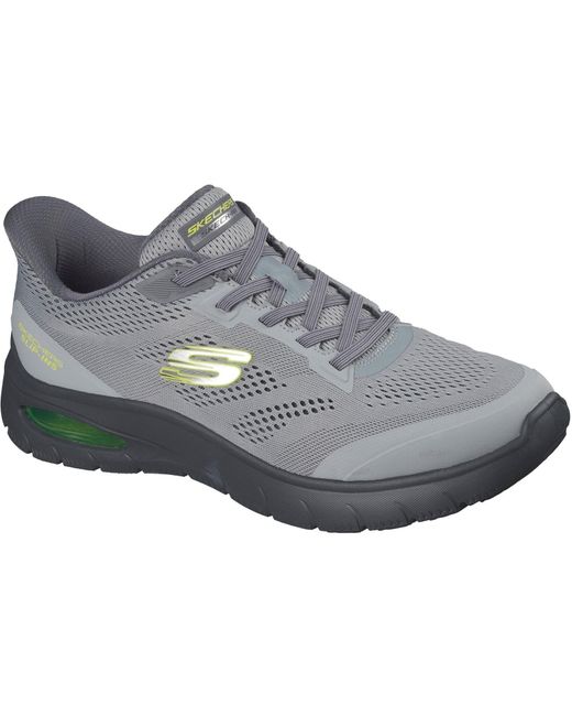 Skechers Gray Skech-Air Summits Textile Charcoal/Lime Trainers for men