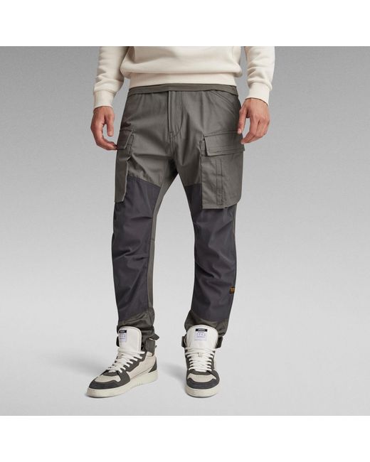 G-Star RAW Gray G-Star Raw 3D Regular Tapered Cargo Pants 2.0 for men