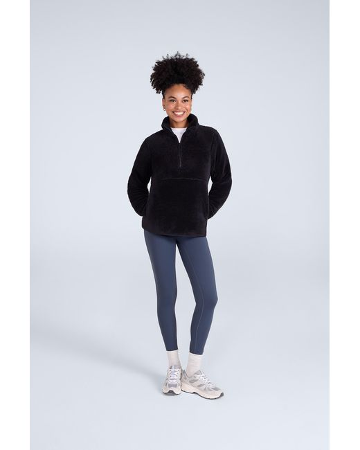 Mountain Warehouse Blue Teddy Fleece Sweater Half Zip Warm Cosy Casual Coat