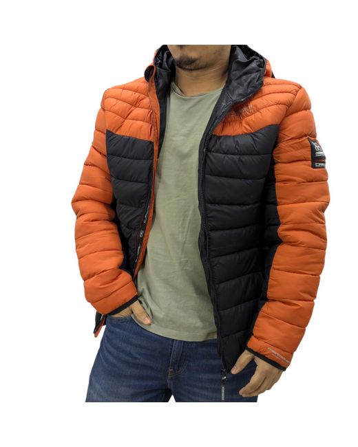 Crosshatch Orange Puffer Jacket Lightweight Winter for men