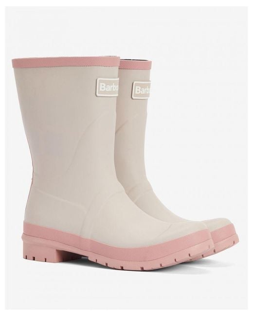 Barbour Pink Banbury Short Wellingtons Pepper/ Rust