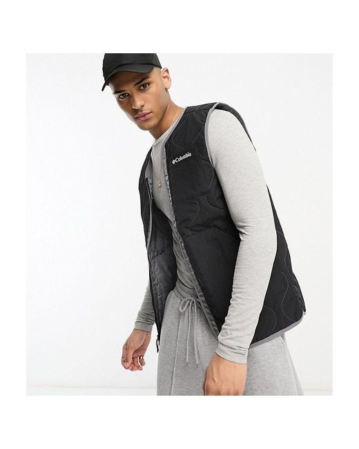 Columbia Black Doverwood Crinkle Fabric Quilted Liner Gilet for men