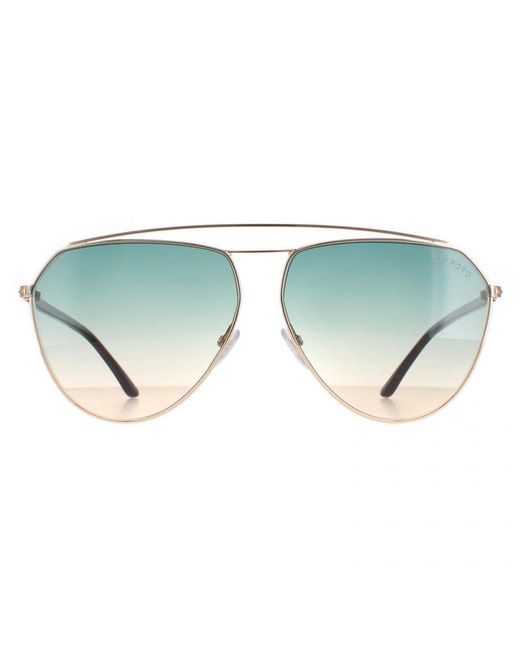 Tom Ford Blue Aviator Rose And Havana Gradient Binx Ft0681 Metal (Archived)