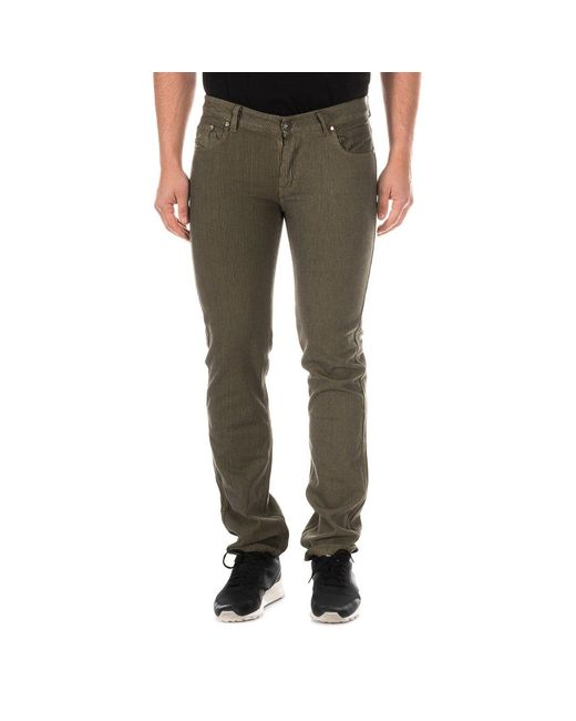 Armand Basi Green Long Straight Cut Low Trousers Agh0025 for men