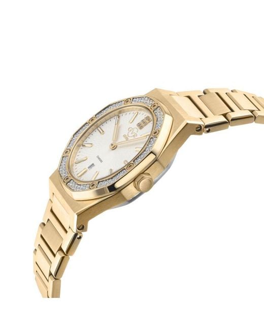 Gv2 Metallic Palmanova Swiss Quartz Diamonds Dial Watch Stainless Steel