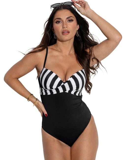 Pour Moi Black 25632 Free Spirit Lightly Padded Underwired Swimsuit