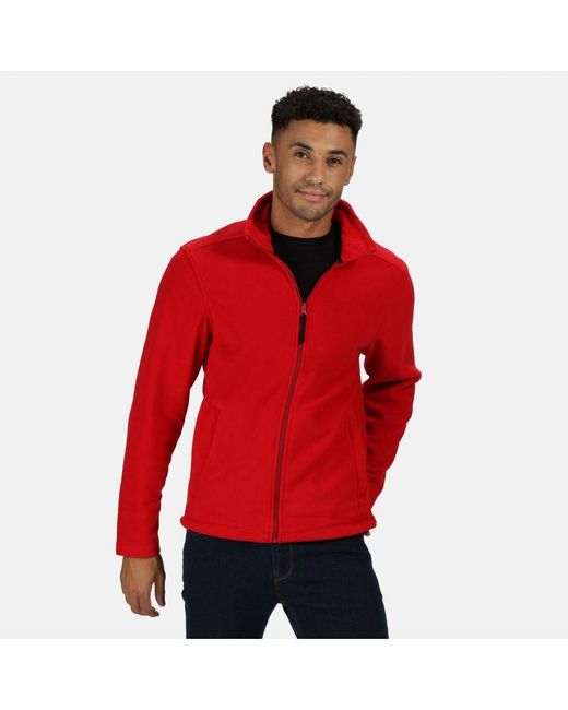 Regatta Red Plain Micro Fleece Full Zip Jacket (Layer Lite) for men
