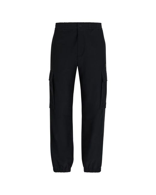 HUGO Blue Ginto242 Solid Patterned Cargo Pants for men