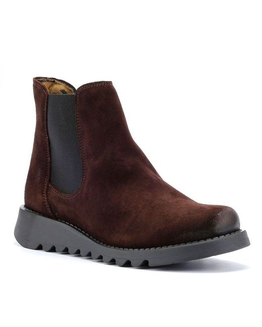 Fly London Brown Salv Suede Expresso Boots