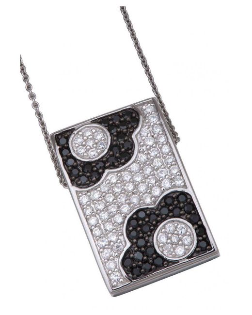 Orphelia Black 925 Sterling Pendant With Chain