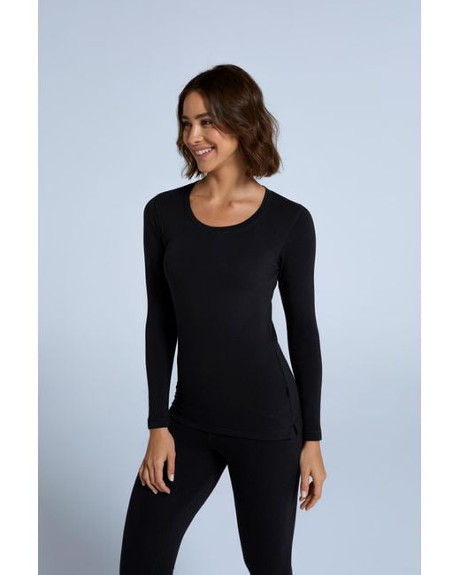 Mountain Warehouse Blue 'Blaze' Thermal Top Warm Cosy Base Layer Long Sleeve Tee Cotton