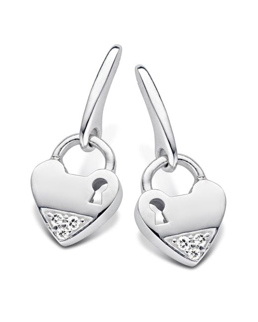 Orphelia White 925 Sterling Drop Earrings