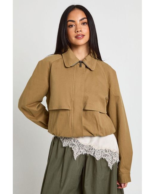 Boohoo Green Funnel Neck Bomber Jacket