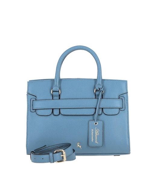 Ashwood Leather Blue 'Fiorella' Real Handbag With Detachable Crossbody Strap