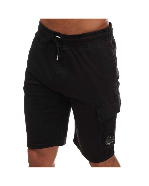 C P Company Light Fleece Utility Shorts In Zwart in het Black voor heren