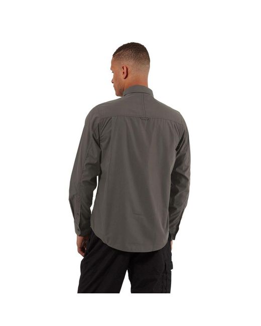 Craghoppers Gray Expert Kiwi Long-Sleeved Shirt (Carbon) for men