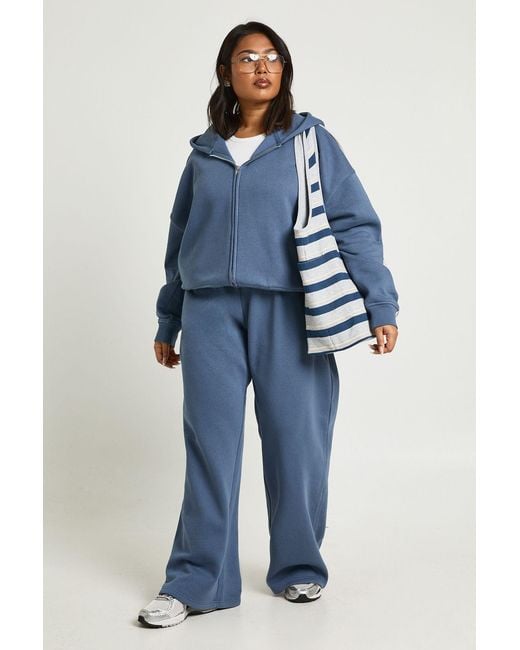 Boohoo Blue Plus Wide Leg Joggers