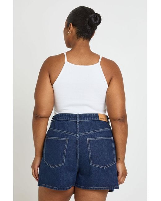Boohoo Blue Plus Wrap Front Skort