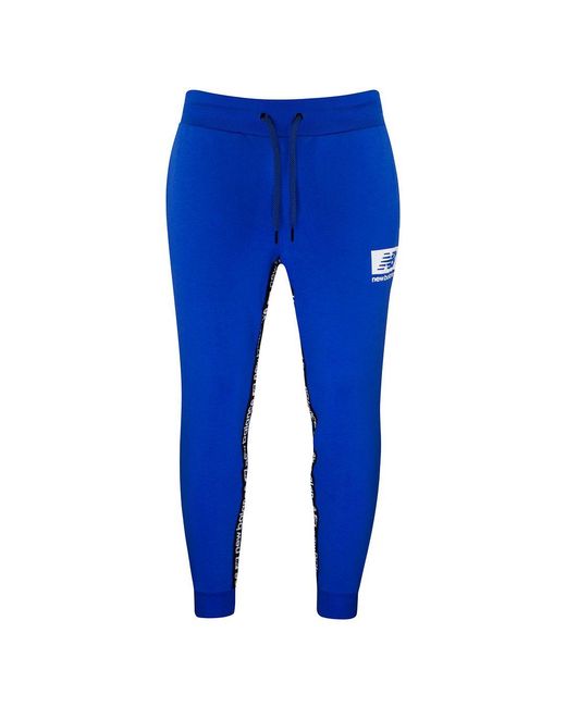 New Balance Blue Stretch Waist Essential Id Fleece Track Pants Mp13508 Lsb Cotton for men
