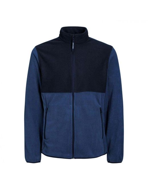 Jack & Jones Blue Fleece Jacket Long Sleeve for men