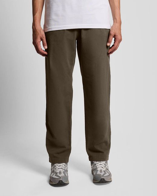 Lyle & Scott White Washed Cotton Trousers for men