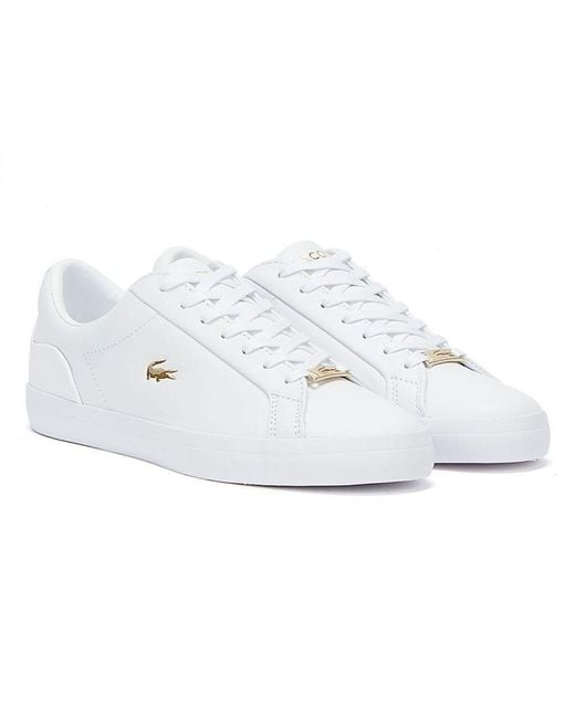 Lacoste Lerond 0722 1 White / Gold Trainers Leather