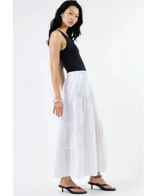 Busem Geweven Maxi Rok in het White