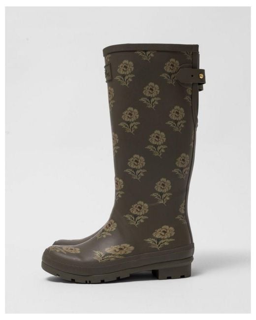 Joules Green Tall Printed Welly