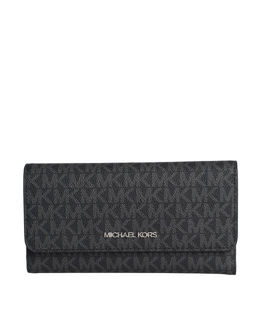 Michael Kors Black Jet Set Travel 35S8Gtvf7L Long Leather Wallet For