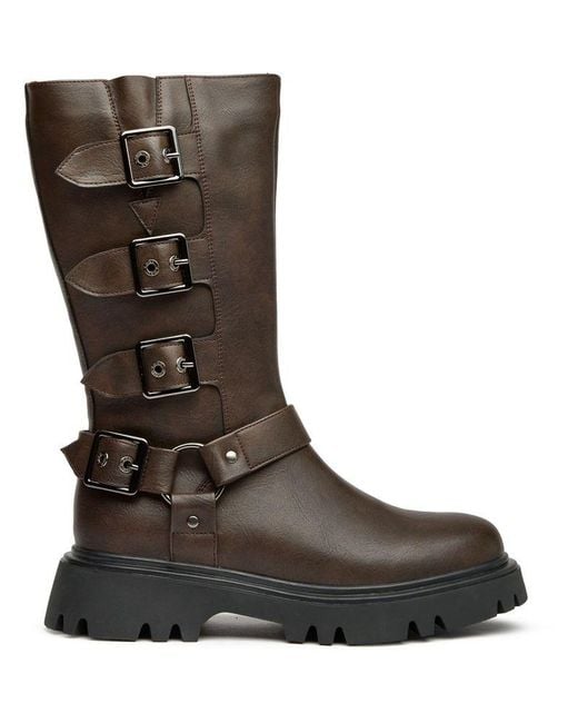 V.Gan Brown Vegan Cosmic Biker Boots