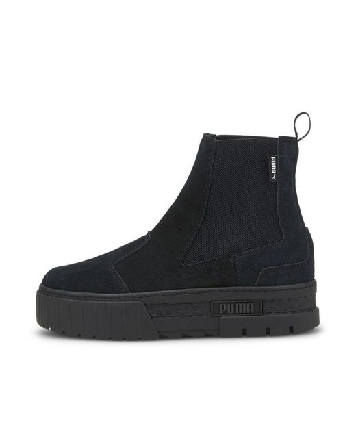 PUMA Black Mayze Suede Chelsea Boots Rubber