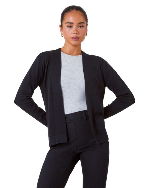 Roman Black Petite Plain Stretch Cardigan