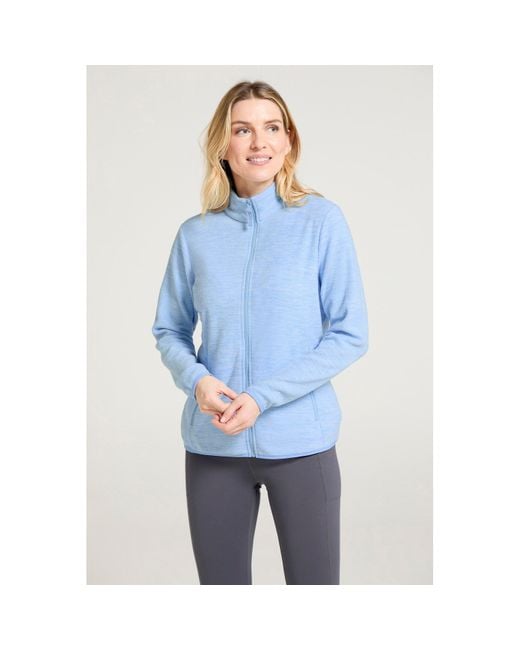 Mountain Warehouse Blue Ladies Snowdon Ii Melange Full Zip Fleece Jacket (Pale) Material_Synthetic