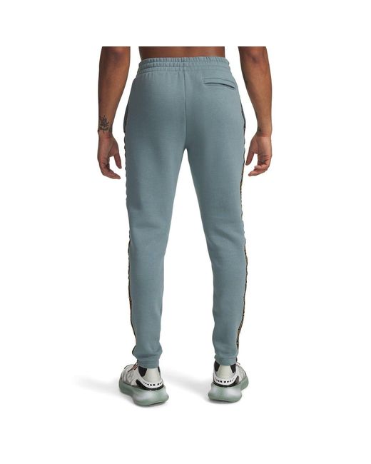 Under Armour Blue Icon Taping Closed Hem Fleece Joggers for men