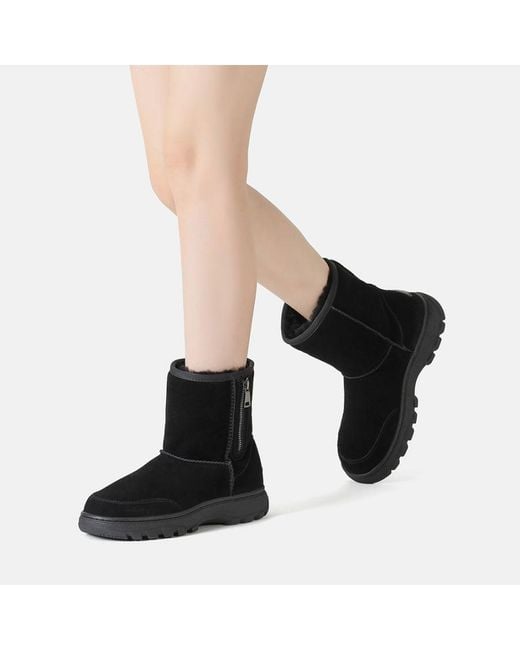 EVER AU Black Starling Zipper Short Boots