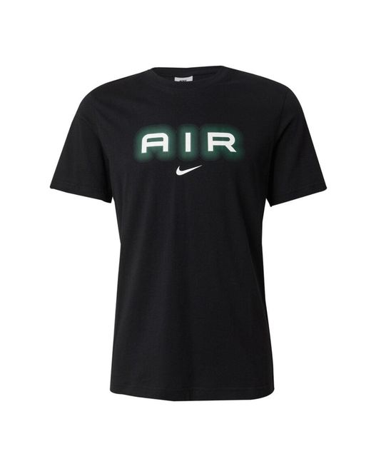 Nike Black Sportswear Air Graphic Tee Print T-Shirt Cotton for men
