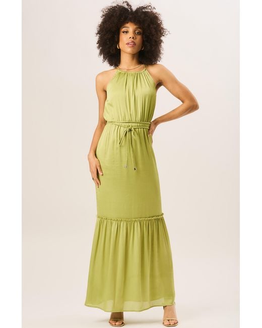 Gini London Green Halter Neck Maxi Dress