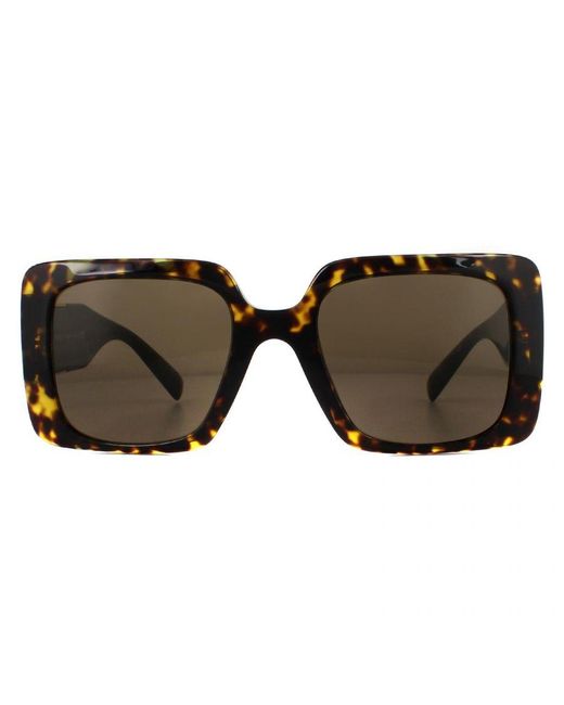 Versace Brown Square Havana Dark Sunglasses