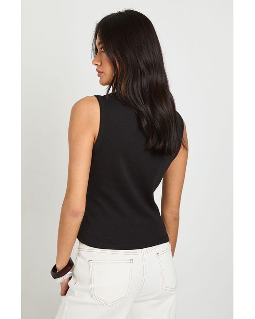 Boohoo Black V Neck Vest Top