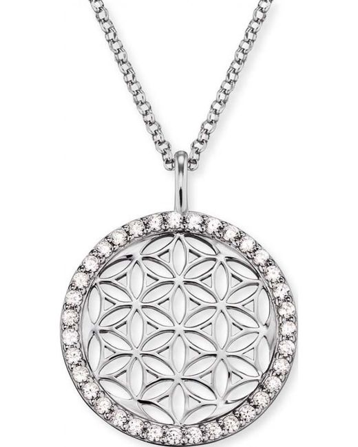 Engelsrufer White Ern-Lillifl-Zi Ladies Flower Of Life Necklace Sterling