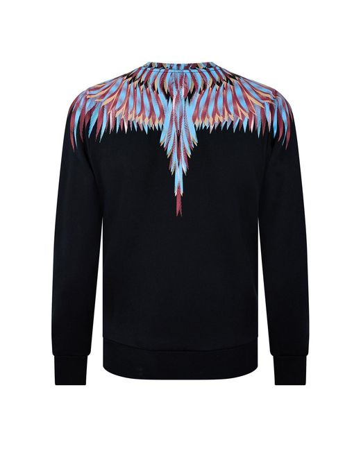 Marcelo Burlon Blue Regular Fit Long Sleeve Crew Neck Sweater for men