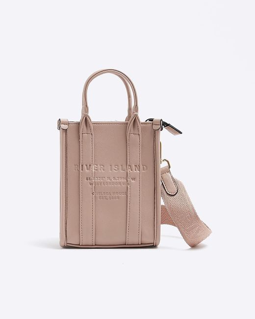 River Island Pink Mini Debossed Cross Body Bag