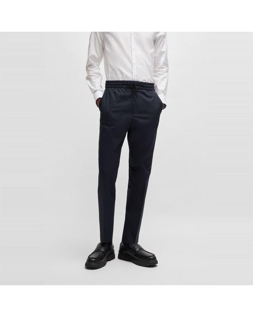 HUGO Blue Howard231X Solid Patterned Straight Joggers for men