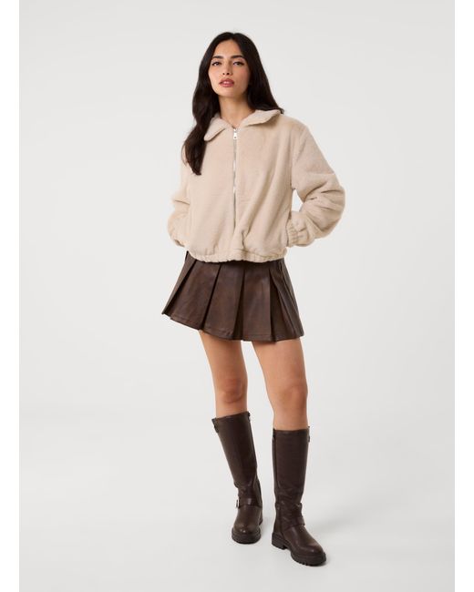 Pink Vanilla Natural Fluffy Zip Up Jacket