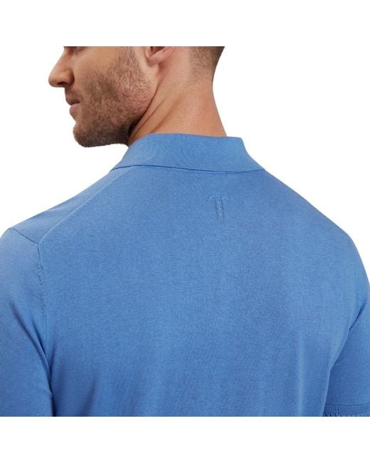 Ted Baker Blue Nickk Knitted Polo Shirt for men