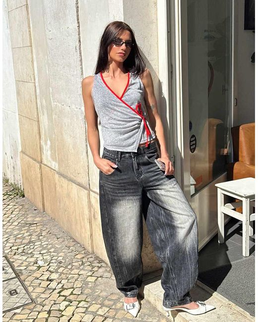 Labelrail Gray X Barbara Ines Wrap Detail Vest Top