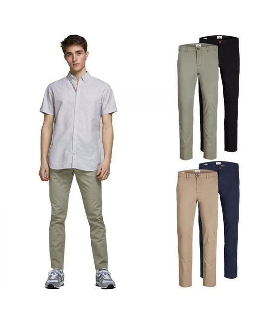 Jack & Jones Blue Jack&Jones Multi-Pack Pants, Marco Paspel Pockets Low Rise Chinos, 2 Pack for men