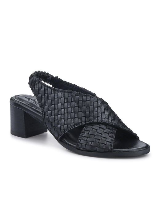 Jones Bootmaker Blue Jaguar Leather Block-Heeled Sandals