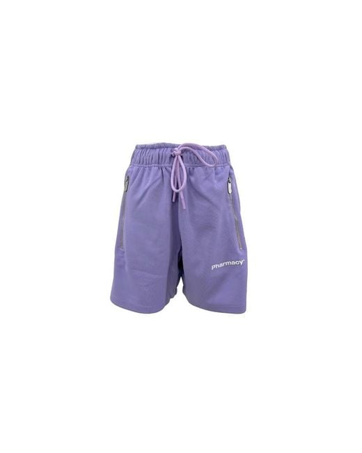 Pharmacy Industry Purple Chic Bermuda Shorts With Side Stripes Material_Polyester